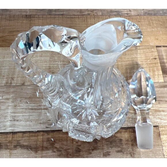 RARE Vintage American Brilliant Cut Glass Cruet Decanter With Stopper Beautiful - Picture 5 of 9